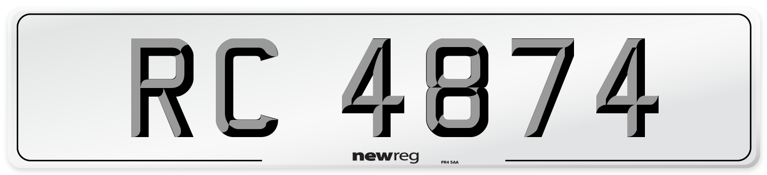 RC 4874 Number Plate from New Reg